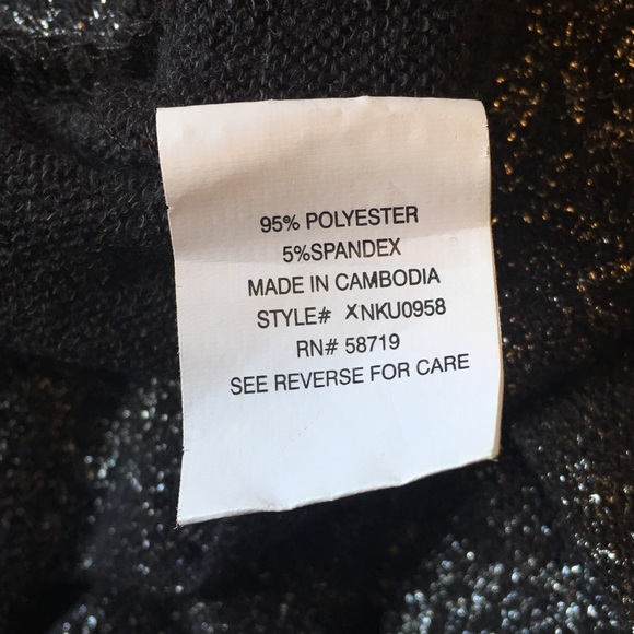 NY Collection Elegant Gray & Silver Cowl Neck Top - Picture 3 of 5